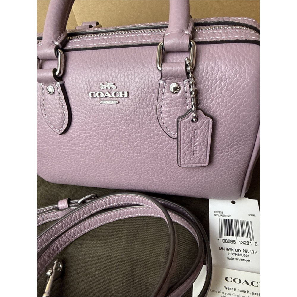 Coach Mini Rowan Crossbody Jasmine Violet Leather NWT - Picture 5 of 6